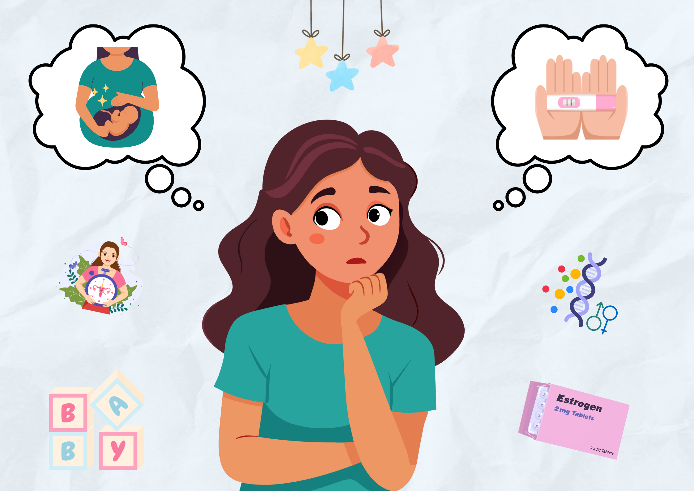 llustrasi keseimbangan hormon wanita yang mempengaruhi kesubura